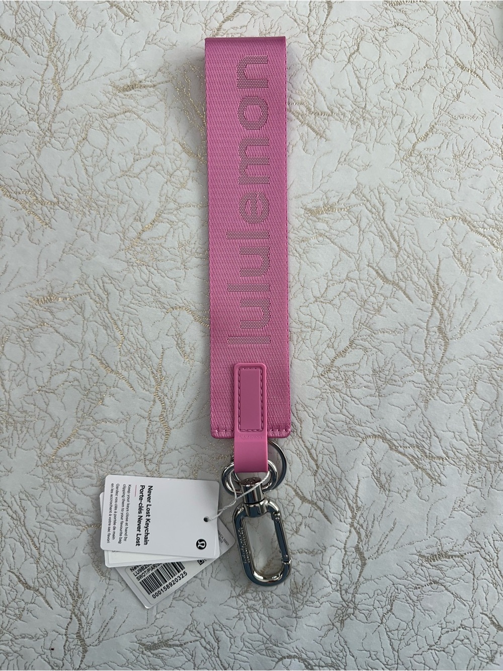 Lululemon Never Lost Keychain in pink
NWT